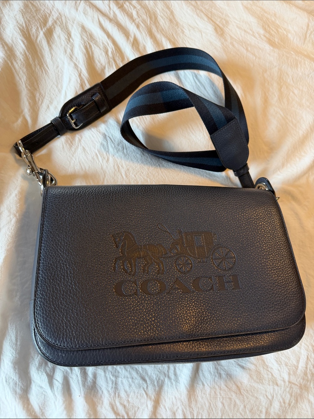 Coach Jes Messenger Pebble Leather Crossbody Messenger Bag